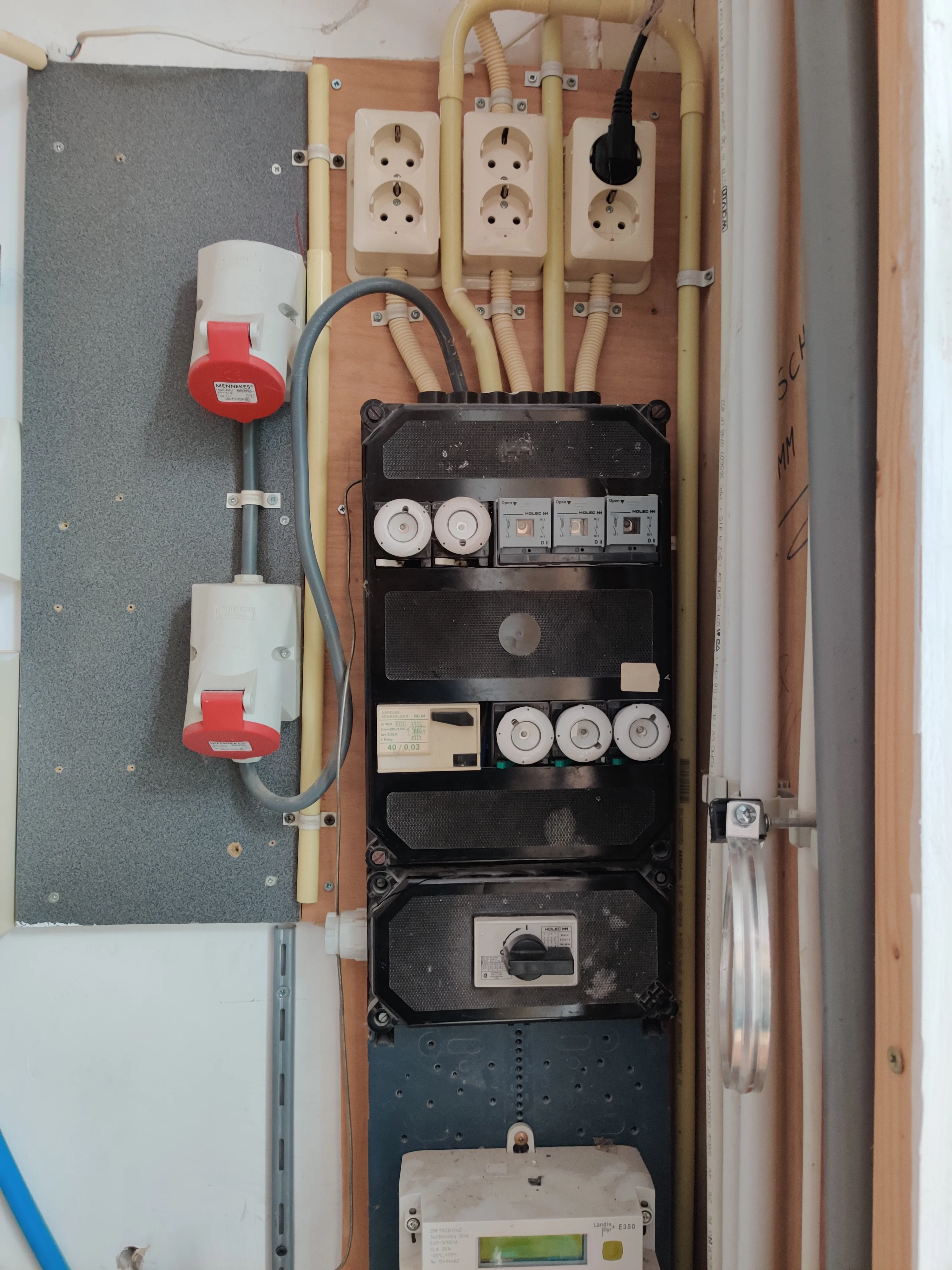 Old fuse box in bakery De Spekkoek Koningin in Leiden